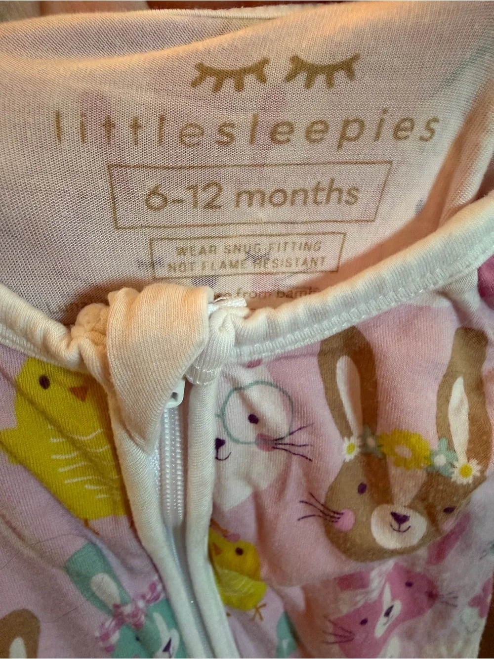 Little Sleepies Pink Bunny & Chick Footed One-Piece